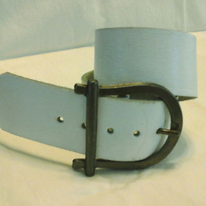White leather belt